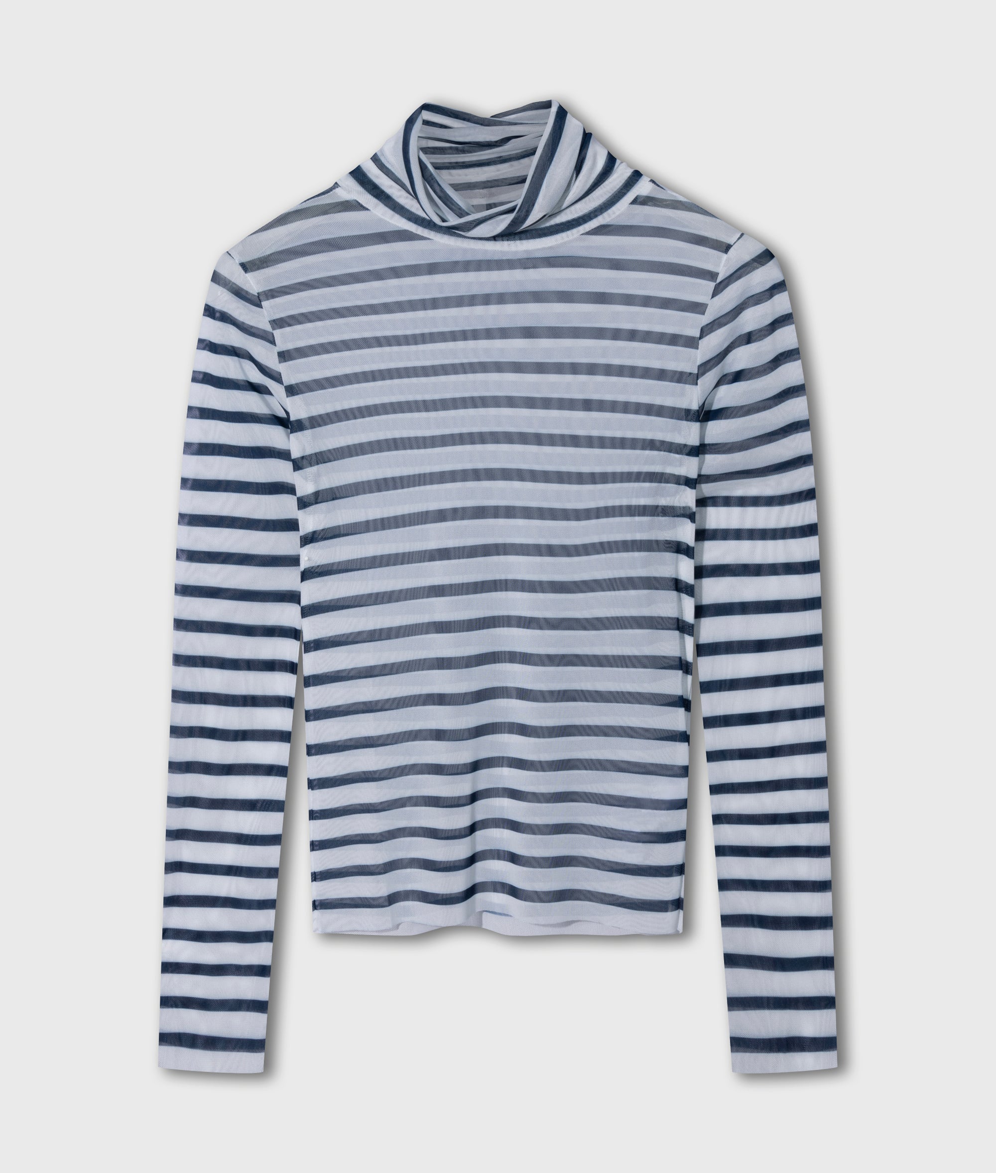 10Days | Mesh long sleeve stripe shirt