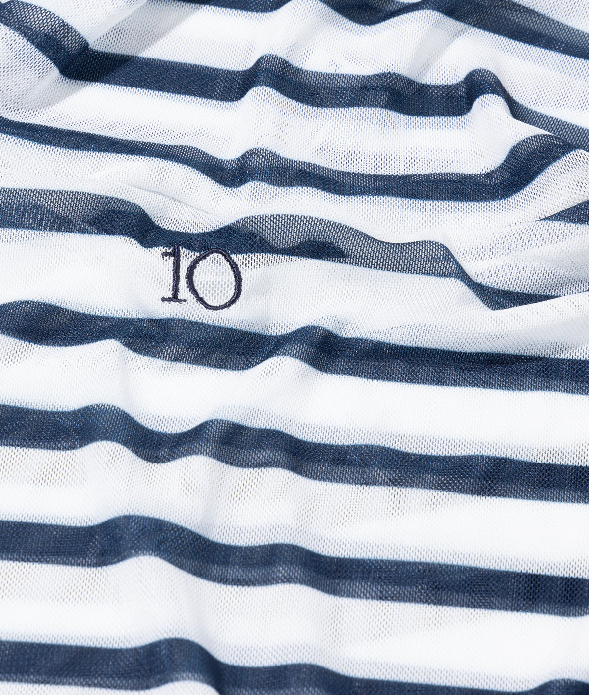 10Days | Mesh long sleeve stripe shirt