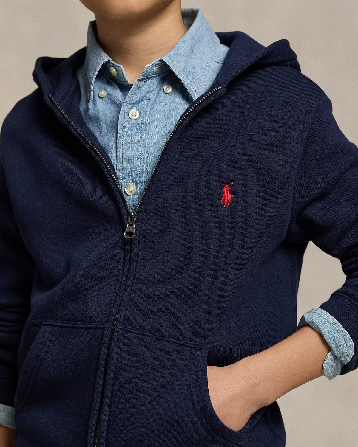 Ralph Lauren | Kids Hoodie Vest Marineblauw & Grijs