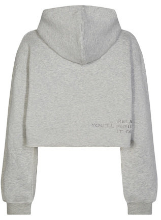DESIGNERS REMIX CROPPED HOODIE WITH EMBROIDERED DETAIL
