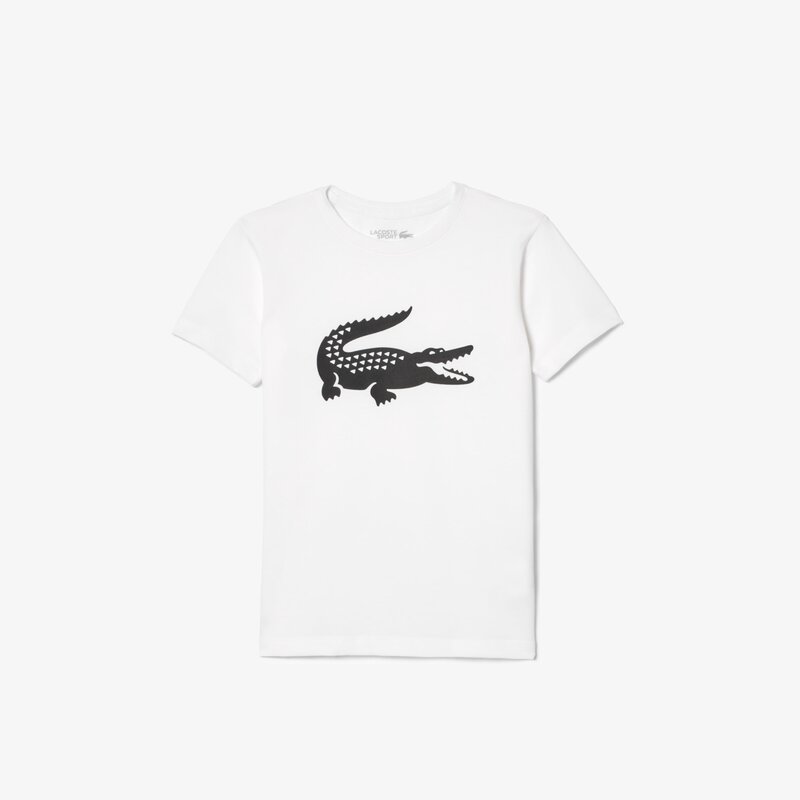 LACOSTE TEE BLACK CROCO WHITE