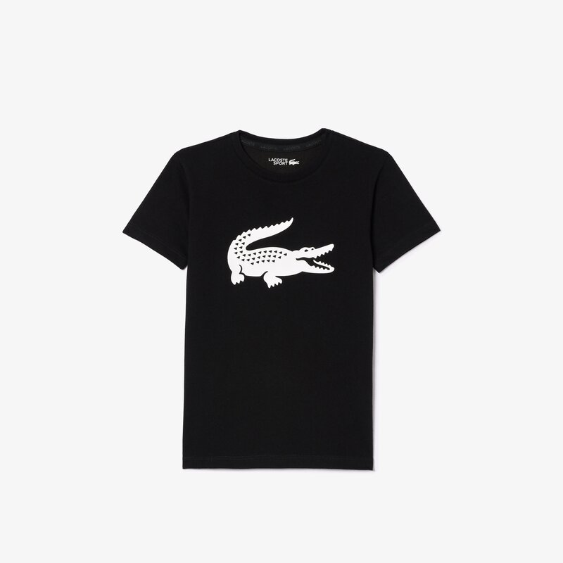 LACOSTE TEE WHITE CROCO BLACK