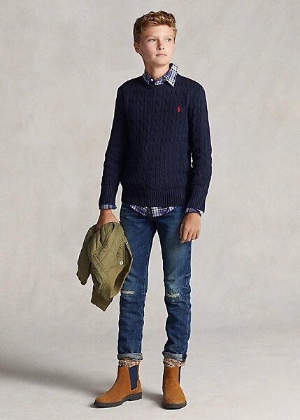RALPH LAUREN CABLE KNIT NAVY