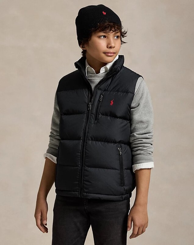 RALPH LAUREN RIBSTOP DOWN GILET BLACK
