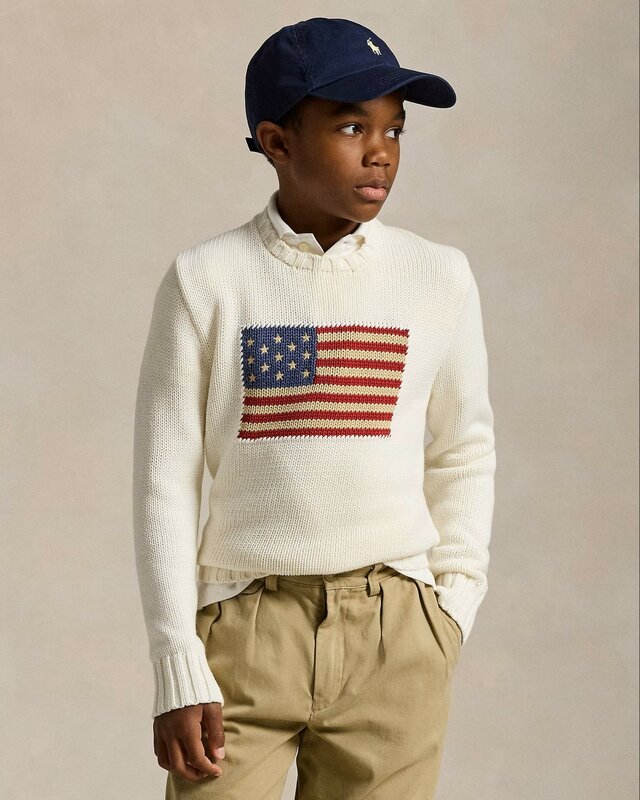 Ralph Lauren flag knit off white