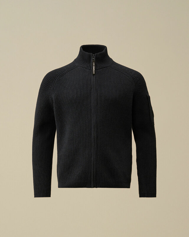 CP Company Cotton Knitted Full Zip Knit navy CP Company Cotton Knitted Full Zip Knit navy