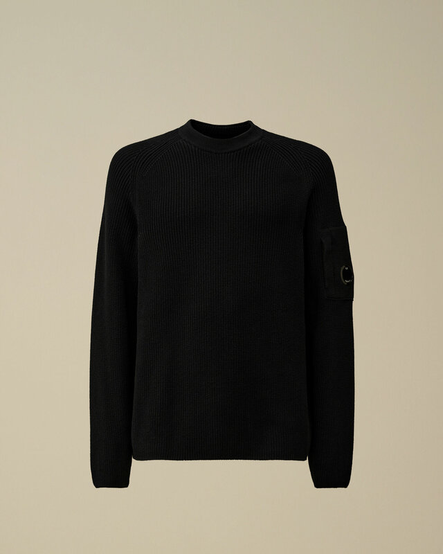 CP Company Cotton Knitted Crewneck Lens Knit black CP Company Cotton Knitted Crewneck Lens Knit black