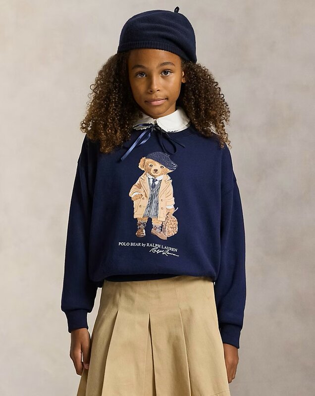 Ralph Lauren Boxy fleece sweatshirt met Polo Bear Ralph Lauren Boxy fleece sweatshirt met Polo Bear