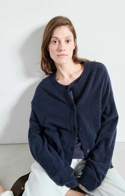 american vintage cardigan navy blue black melange american vintage cardigan navy blue black melange