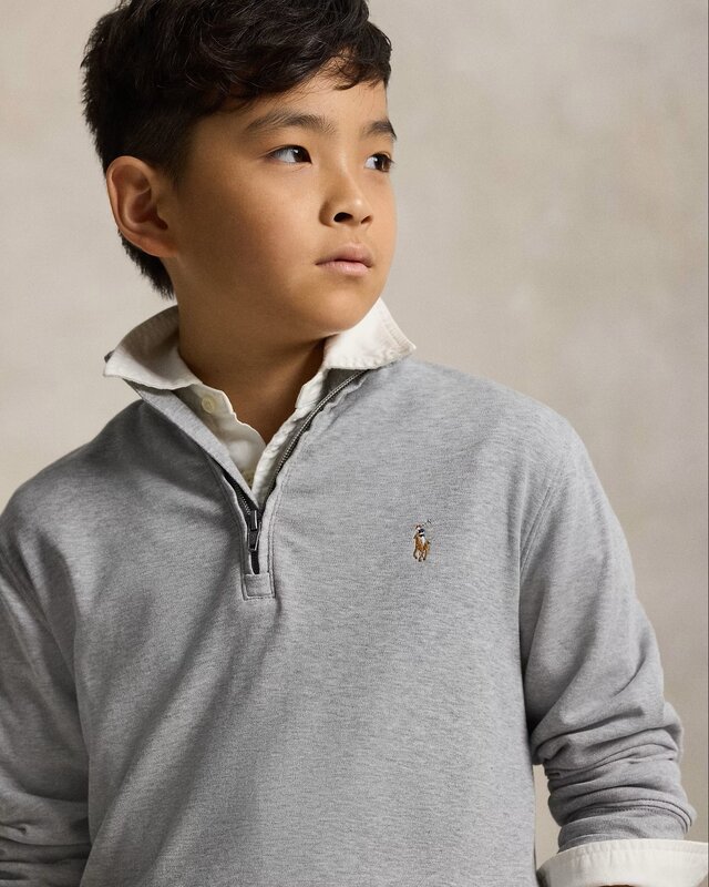 Ralph Lauren zip pull grey mele Ralph Lauren zip pull grey mele