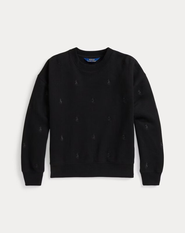 Ralph Lauren Boxy fleece sweatshirt met Polo all over Ralph Lauren Boxy fleece sweatshirt met Polo all over