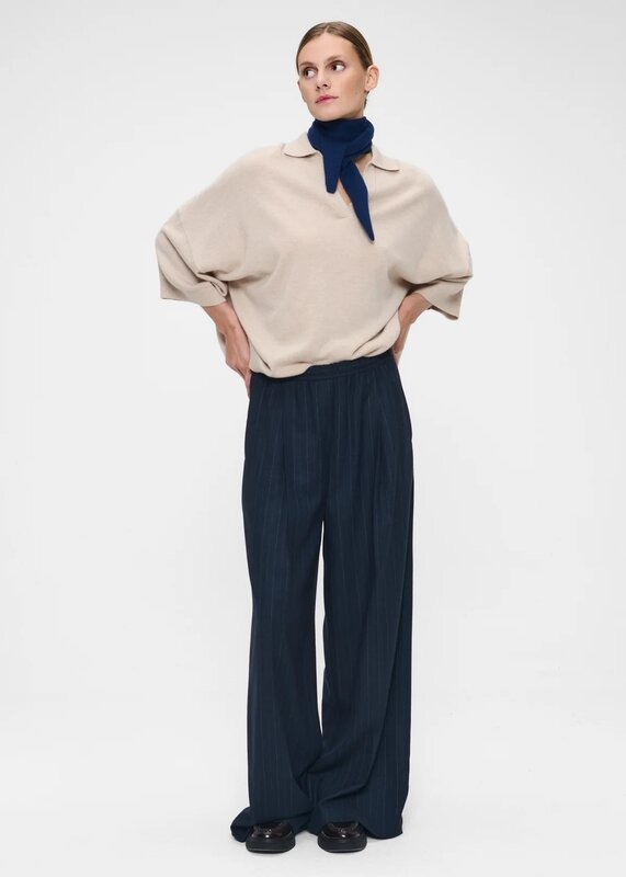 Zenggi fine wool polo knit cream