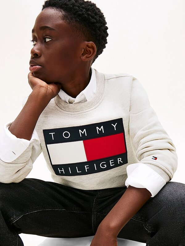 Tommy Hilfiger | Heritage flag sweat | Light grey mele