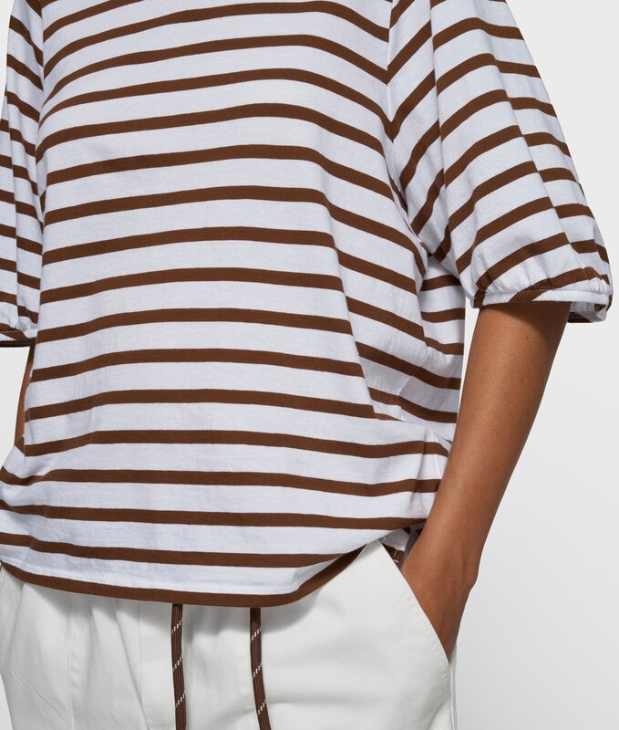 10Days | Balloon tee stripe | Truffel