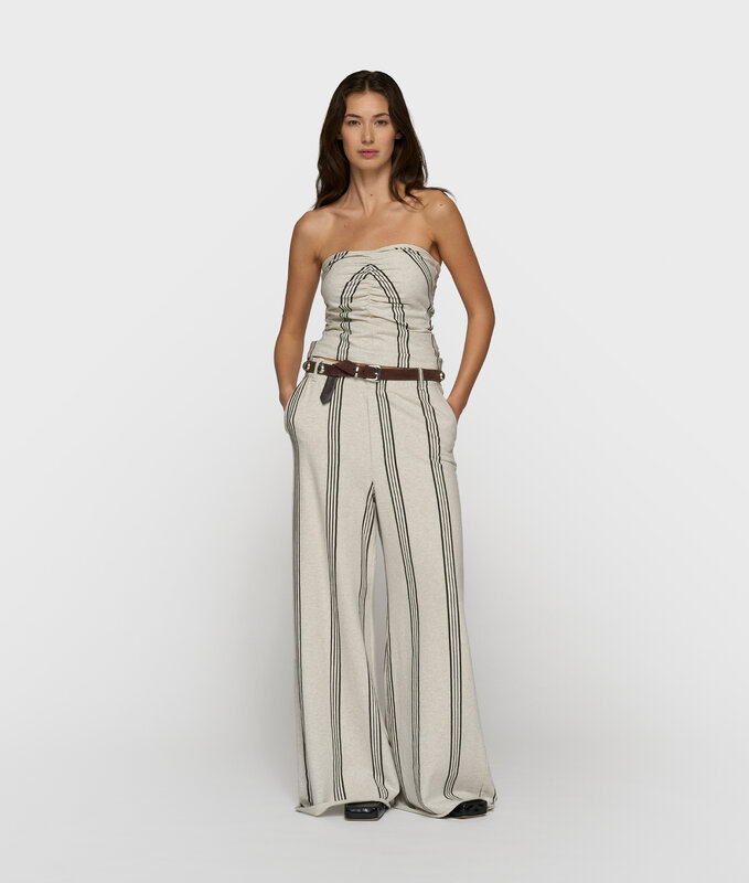 10Days | Wide leg stripe | Soft white mele