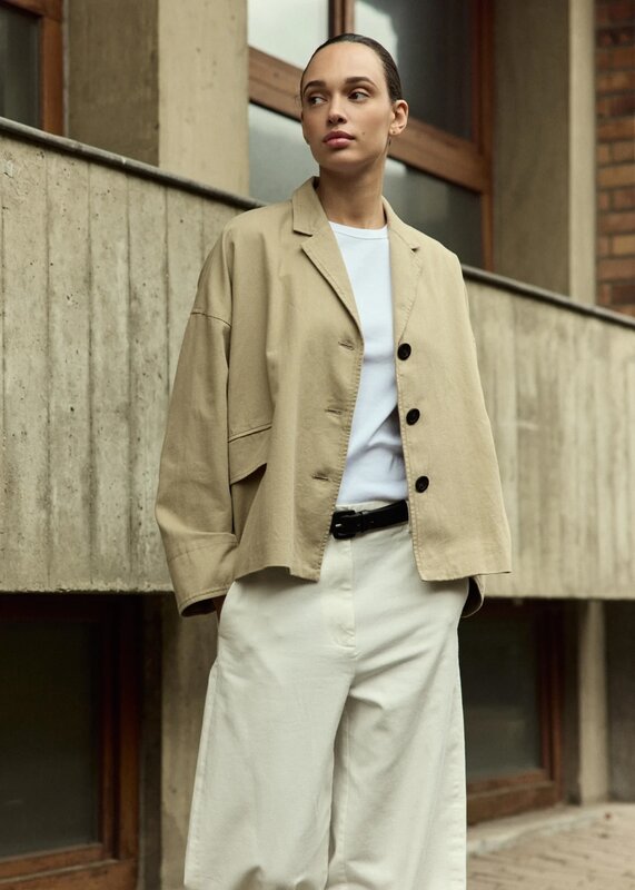 Zenggi |Cotton twill loose jacket |Khaki