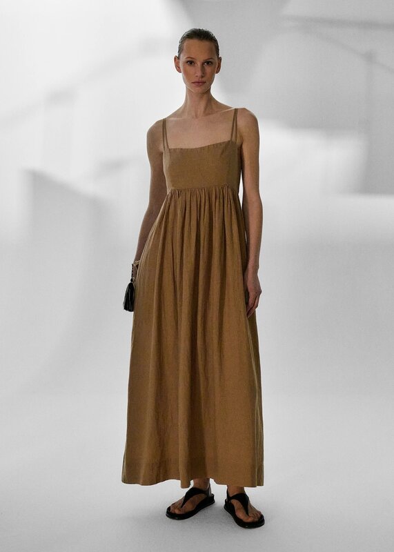 Zenggi | Washed linnen dress | Cafe au lait