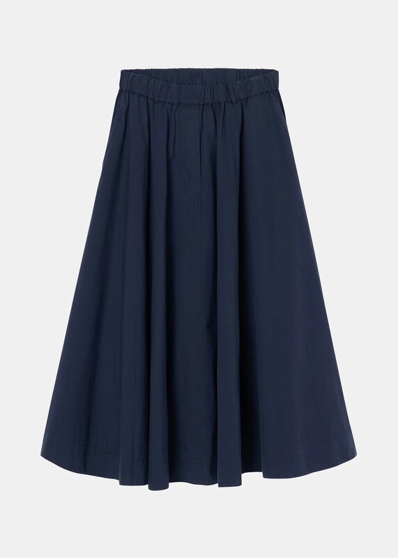 Zenggi | Poplin wide skirt | Indigo