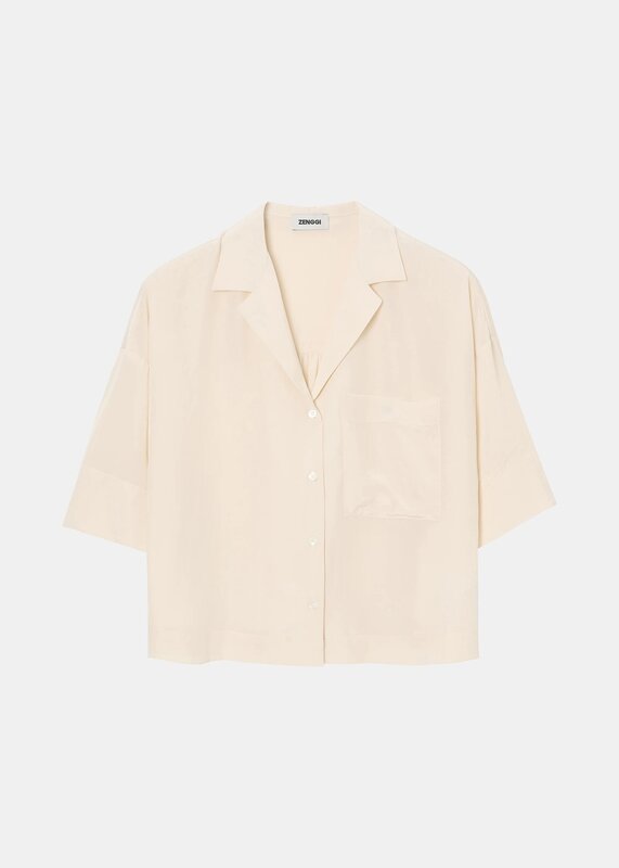 Zenggi | Tech silk shirt | Off white