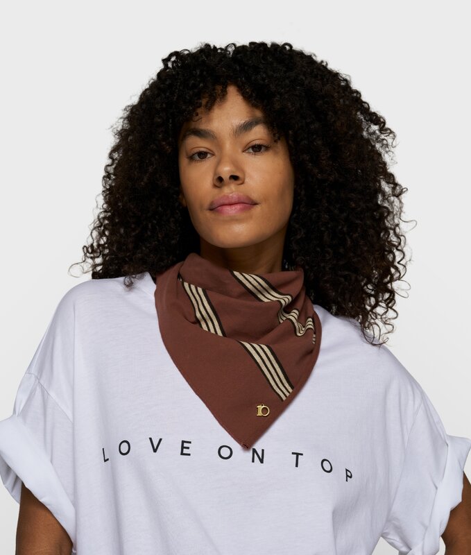 10Days | Bandana scarf stripe | Deep brown