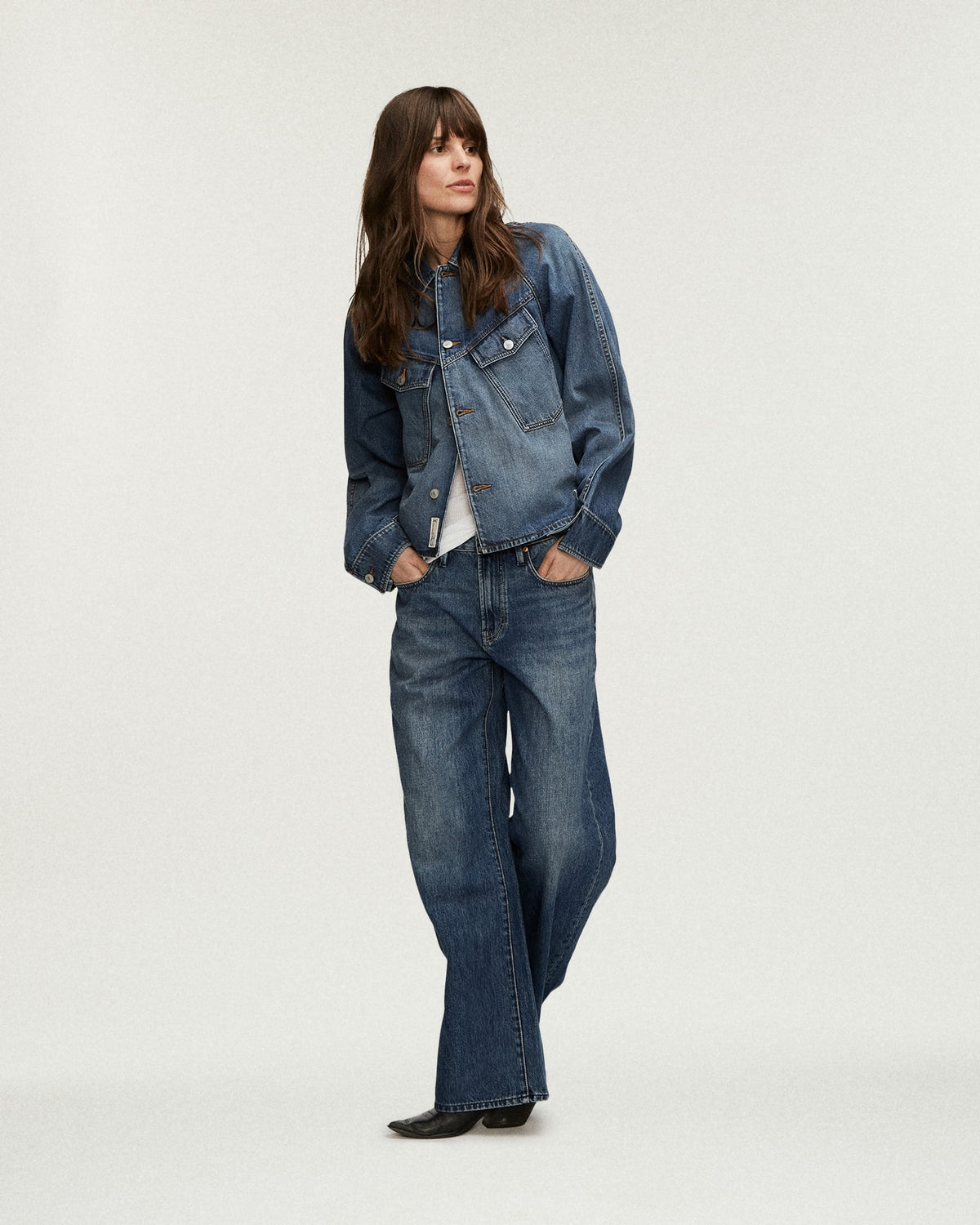 Denham | Keira Wide Leg Jeans - Mid Blue