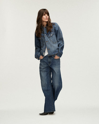 Denham | Keira Wide Leg Jeans - Mid Blue