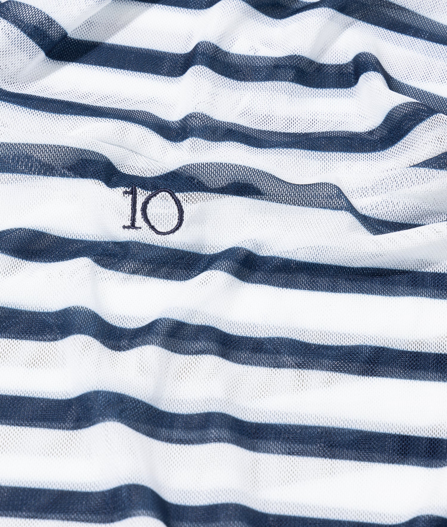 10Days | Mesh long sleeve stripe shirt