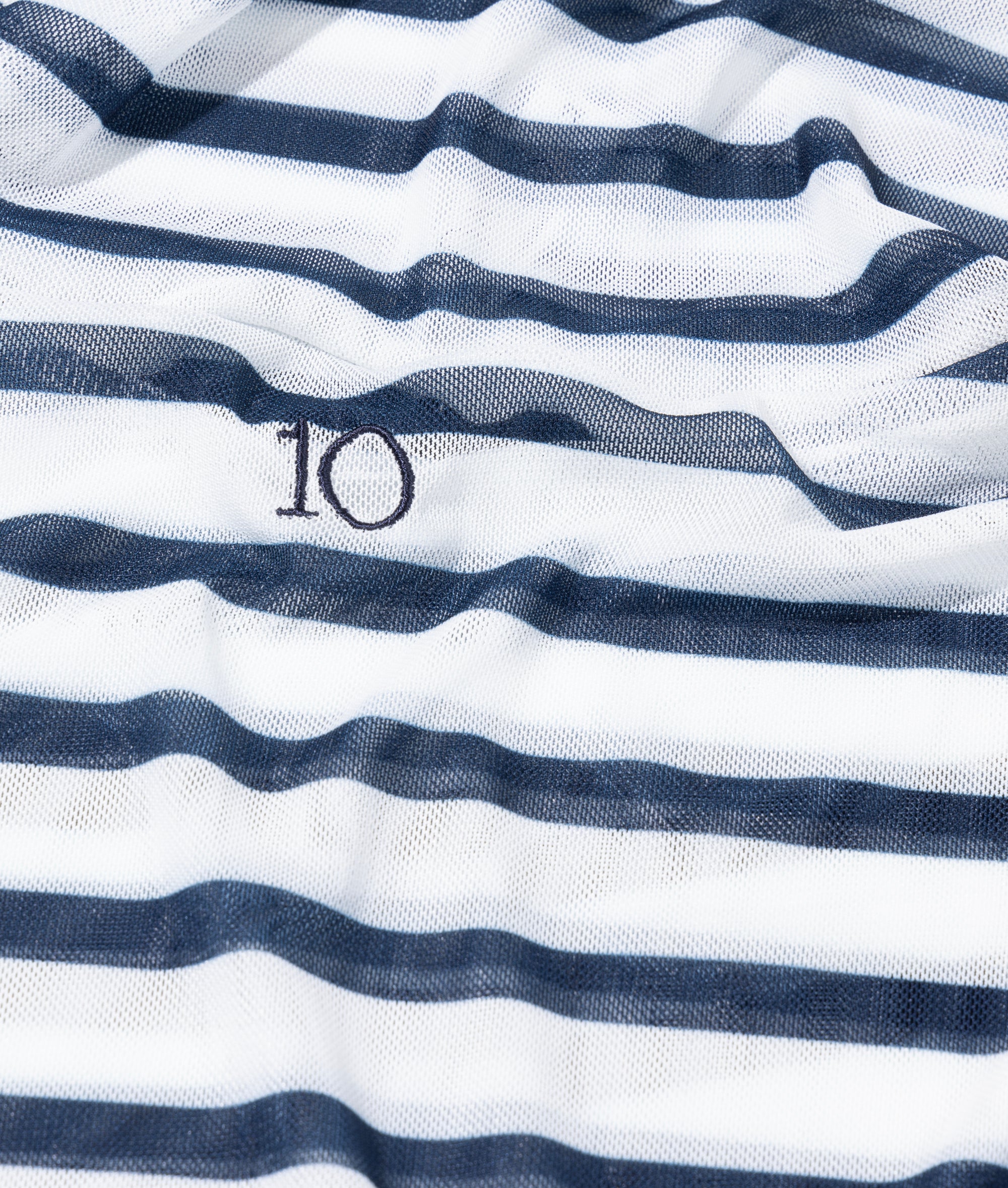 10Days | Mesh long sleeve stripe shirt