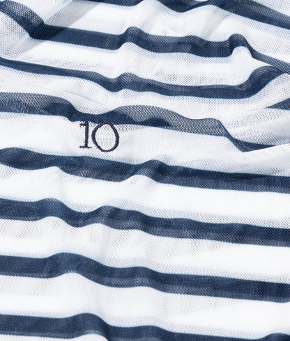 10Days | Mesh long sleeve stripe shirt