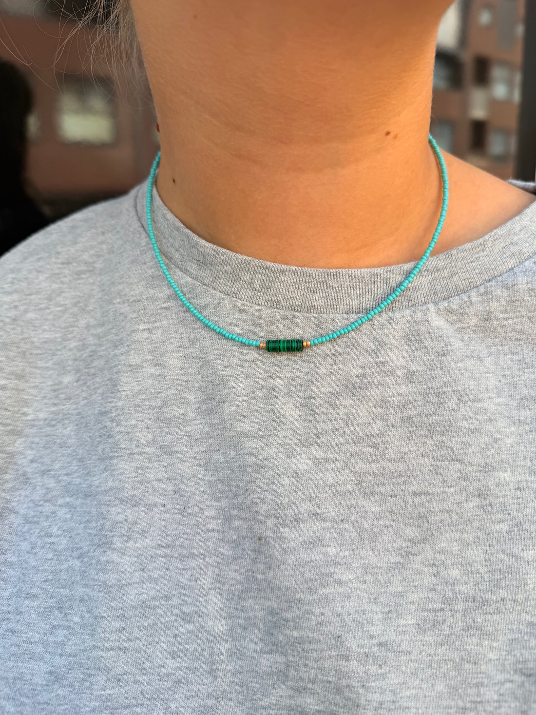Turquoise Green stone Necklace
