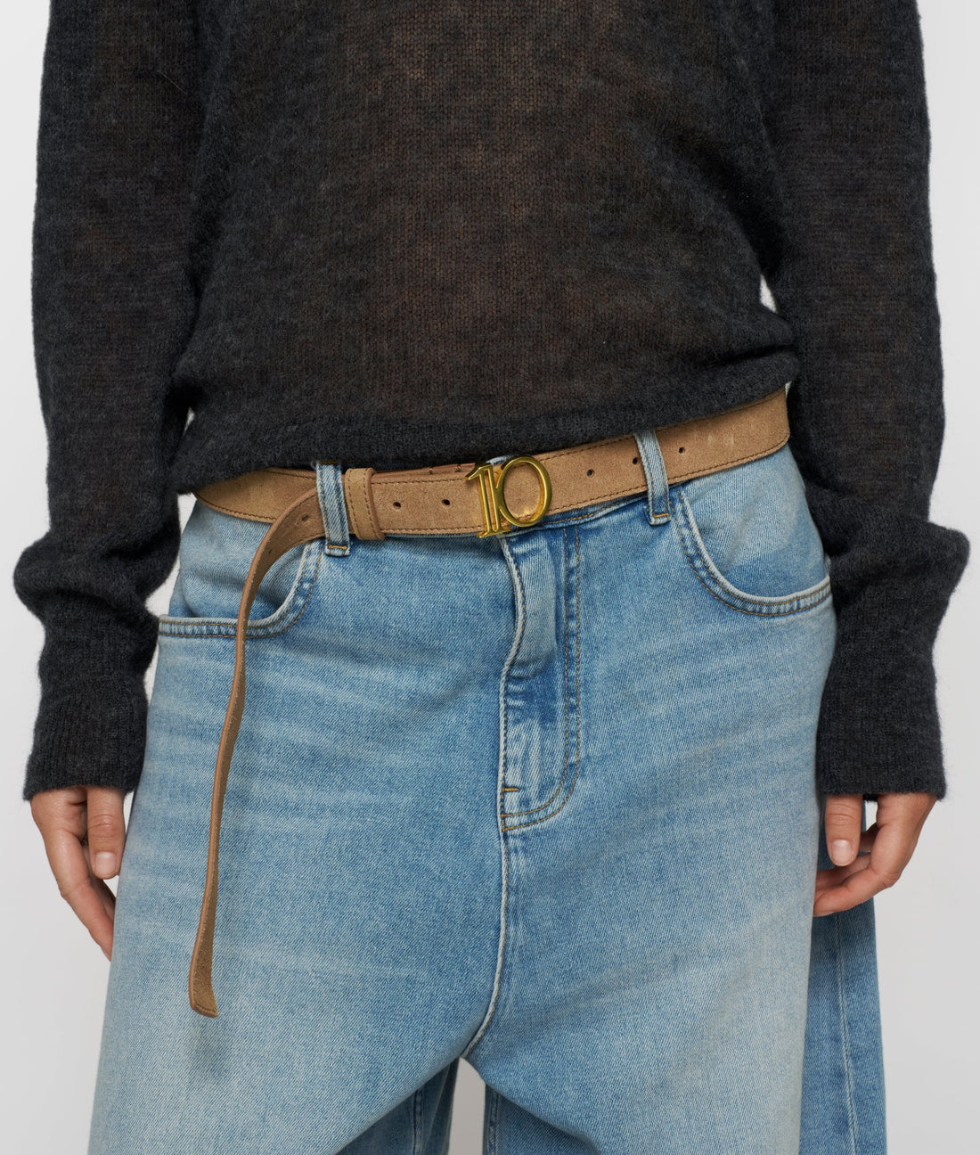 10Days | Monogram suede belt
