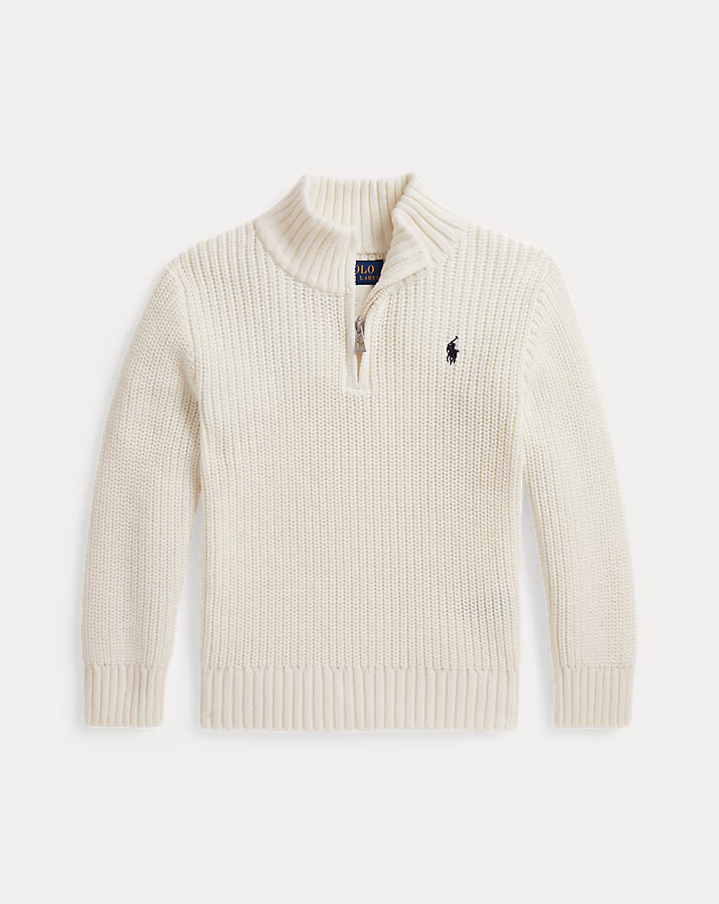 Polo Ralph Lauren katoenen trui met kwartrits – Nevis, voorkant