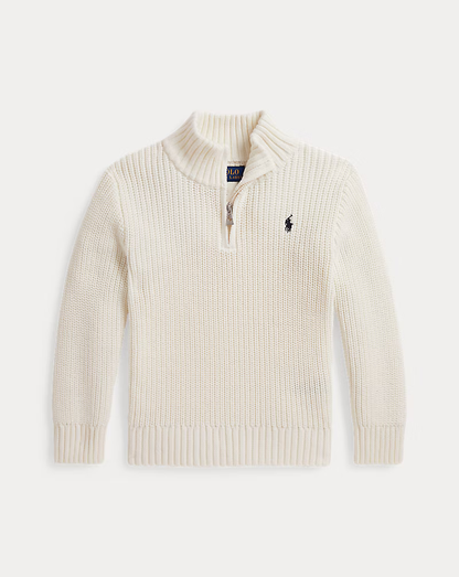 Polo Ralph Lauren katoenen trui met kwartrits – Nevis, voorkant