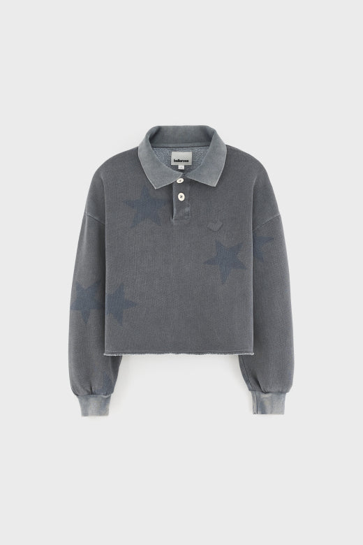 Bellerose | Polo Cropped Donkergrijs Ster