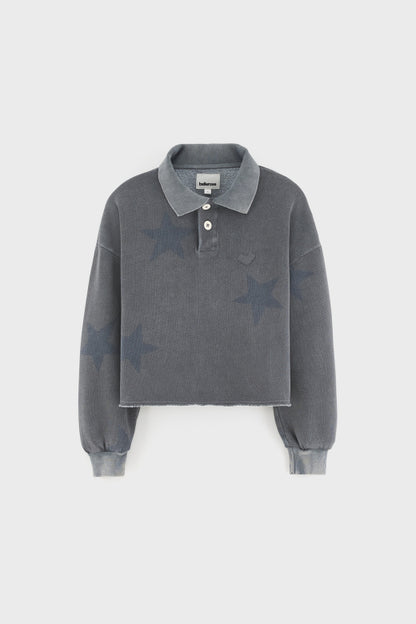 Bellerose | Polo Cropped Donkergrijs Ster